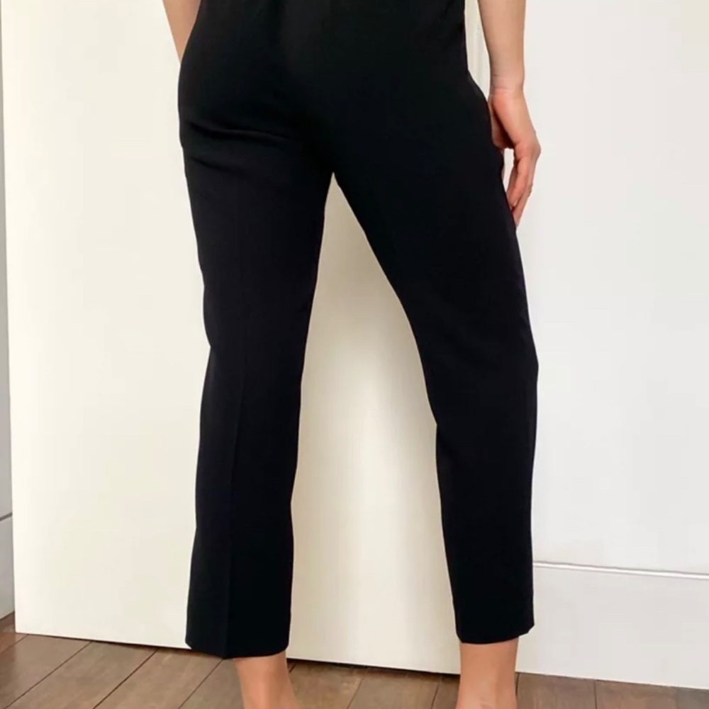 ARITZIA Babaton Cohen Cropped Mid-Rise Pleated Trouser Pants, Black, Size 4 - Picture 3 of 16